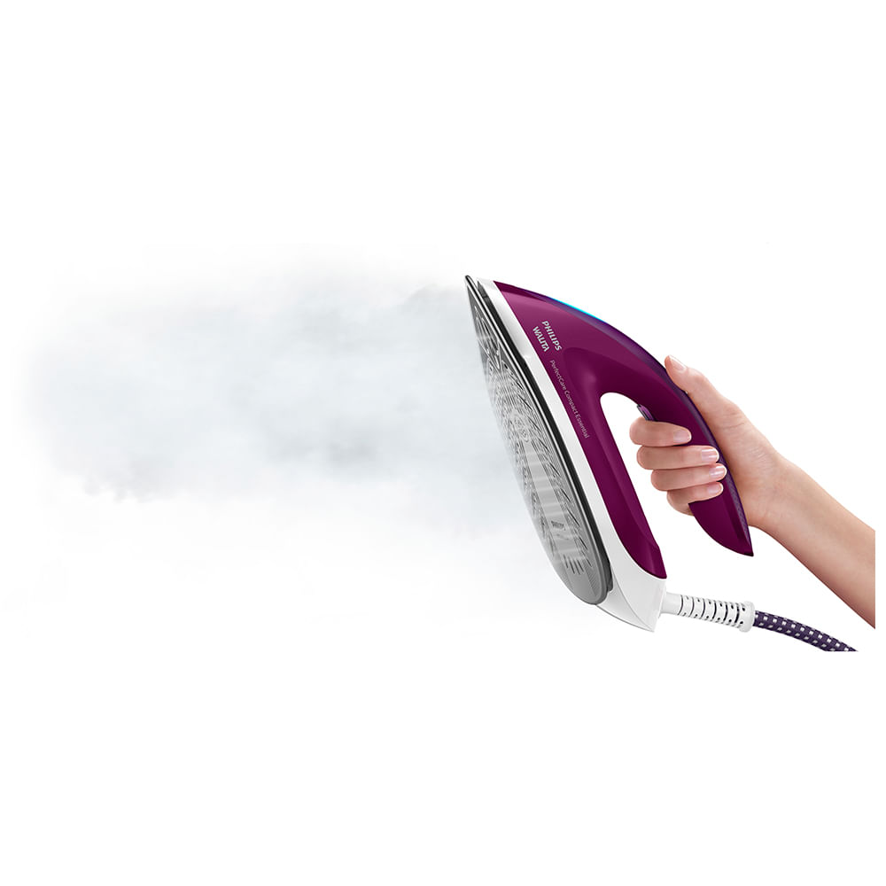 Ferro a Vapor Philips Walita Branco e Roxo PerfectCare Compact Essential com Função Autolimpeza - GC6842