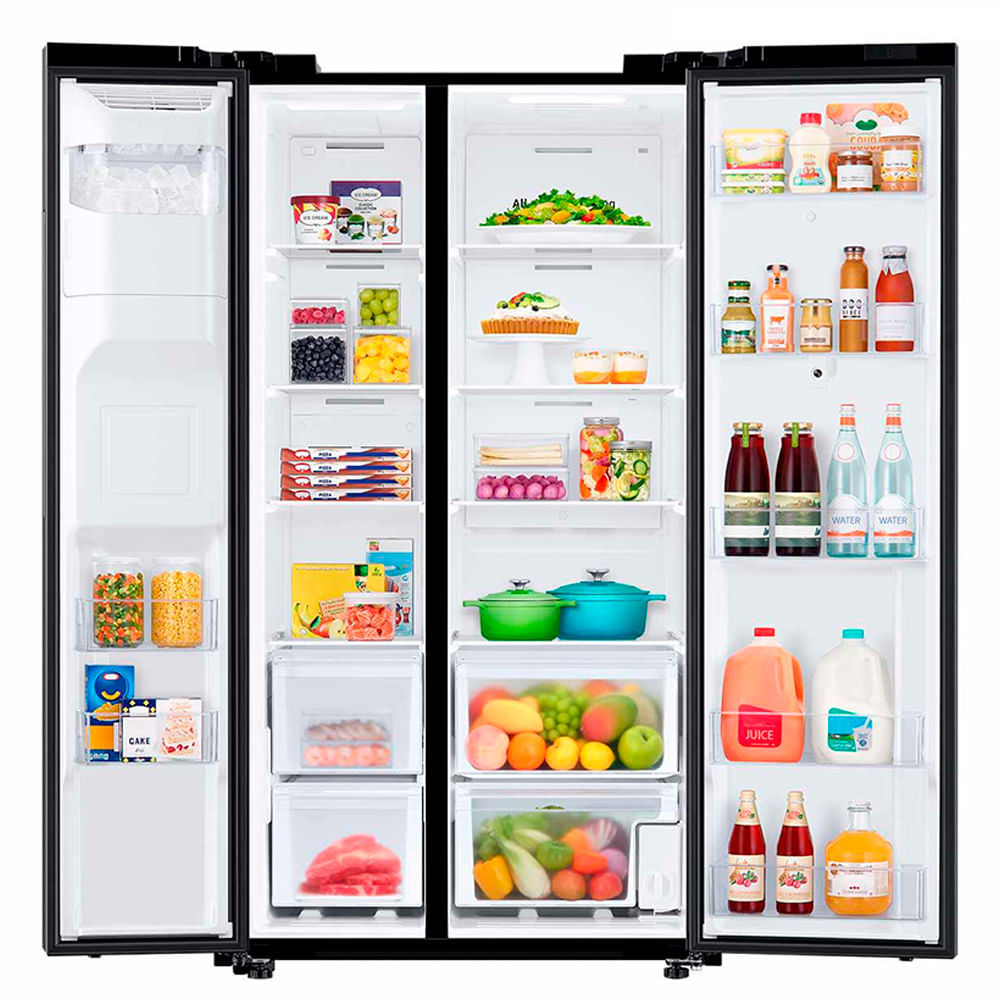Refrigerador Side by Side Family Samsung de 02 Portas Frost Free, 585 Litros, Painel Eletrônico, Inox e Preto - RS58T5561B1