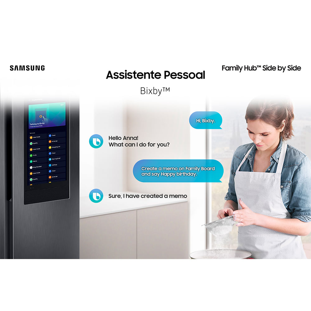 Refrigerador Side by Side Family Samsung de 02 Portas Frost Free, 585 Litros, Painel Eletrônico, Inox e Preto - RS58T5561B1