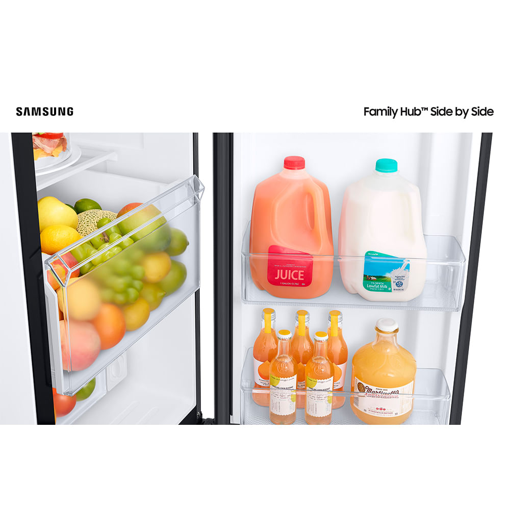 Refrigerador Side by Side Family Samsung de 02 Portas Frost Free, 585 Litros, Painel Eletrônico, Inox e Preto - RS58T5561B1