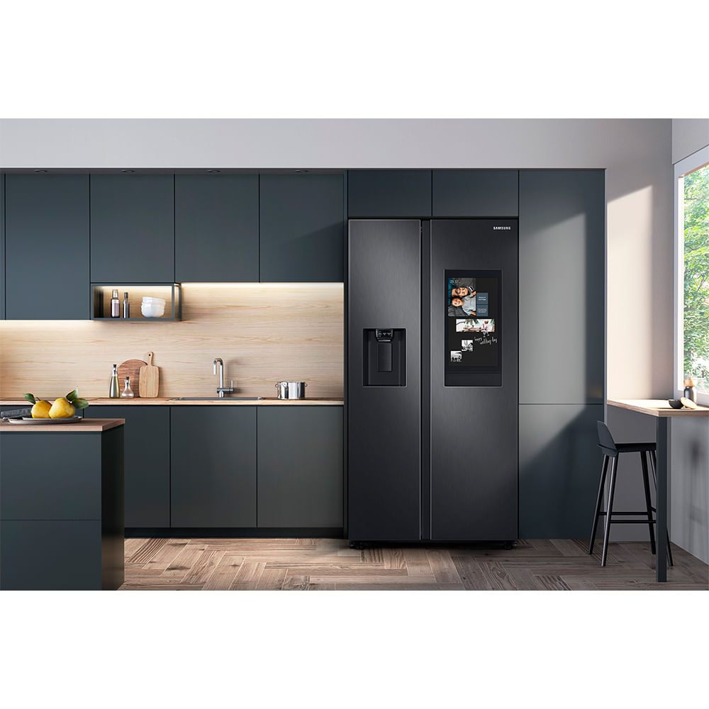Refrigerador Side by Side Family Samsung de 02 Portas Frost Free, 585 Litros, Painel Eletrônico, Inox e Preto - RS58T5561B1