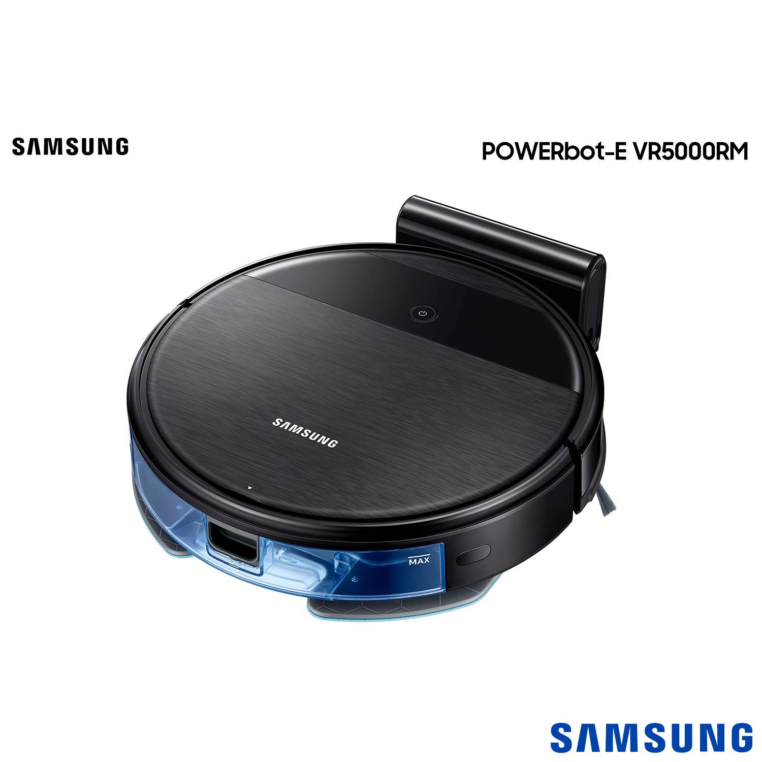 Robô Aspirador VR5000RM Powerbot-e Samsung 2 em 1: Aspira e passa pano com WI-FI - VR05R5050WK/AZ