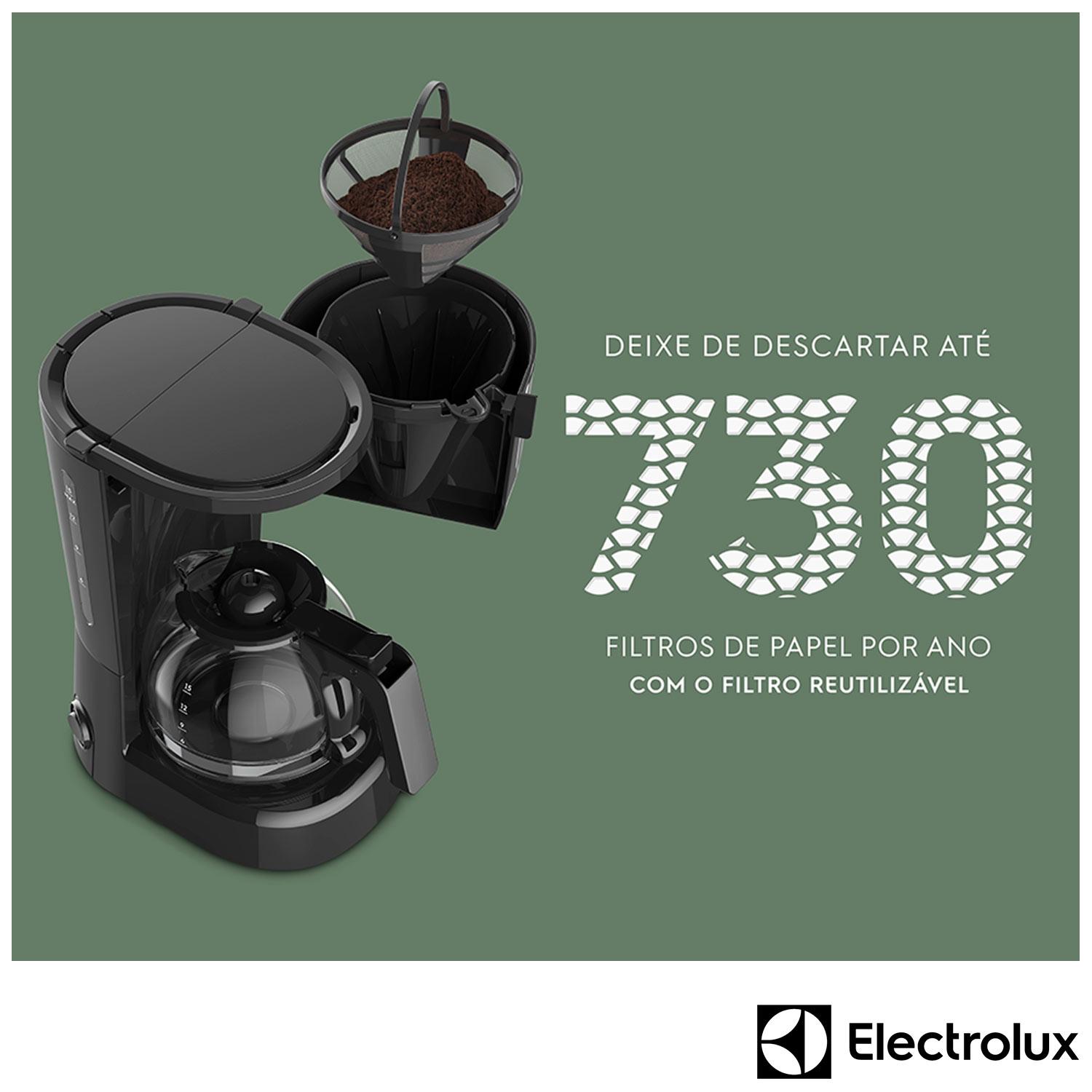 Cafeteira Elétrica Electrolux Efficient Granite Gray para Café em Pó - ECM10