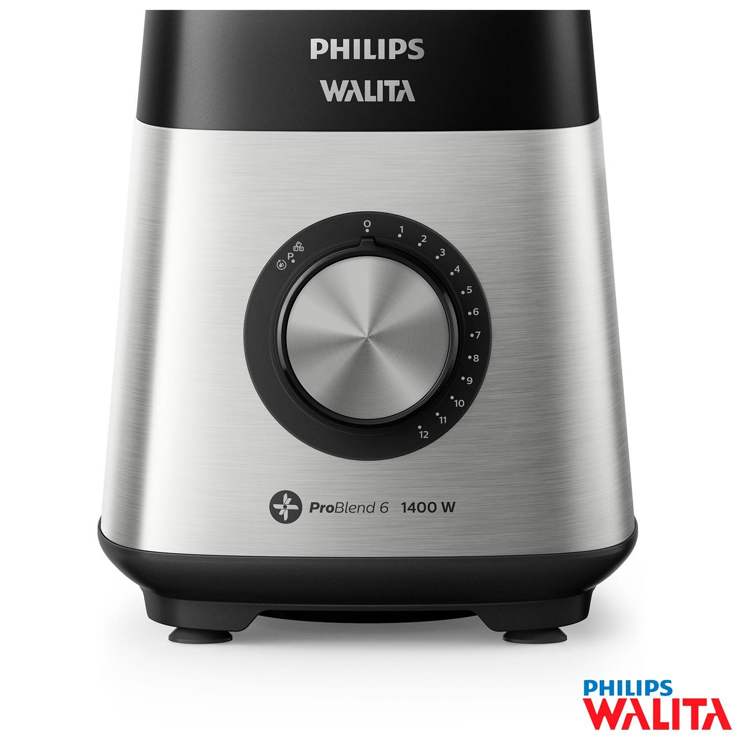 Liquidificador Philips Walita Problend com 12 Velocidades e Jarra Tritan Inquebrável com 3,0 Litros Inox - RI2244