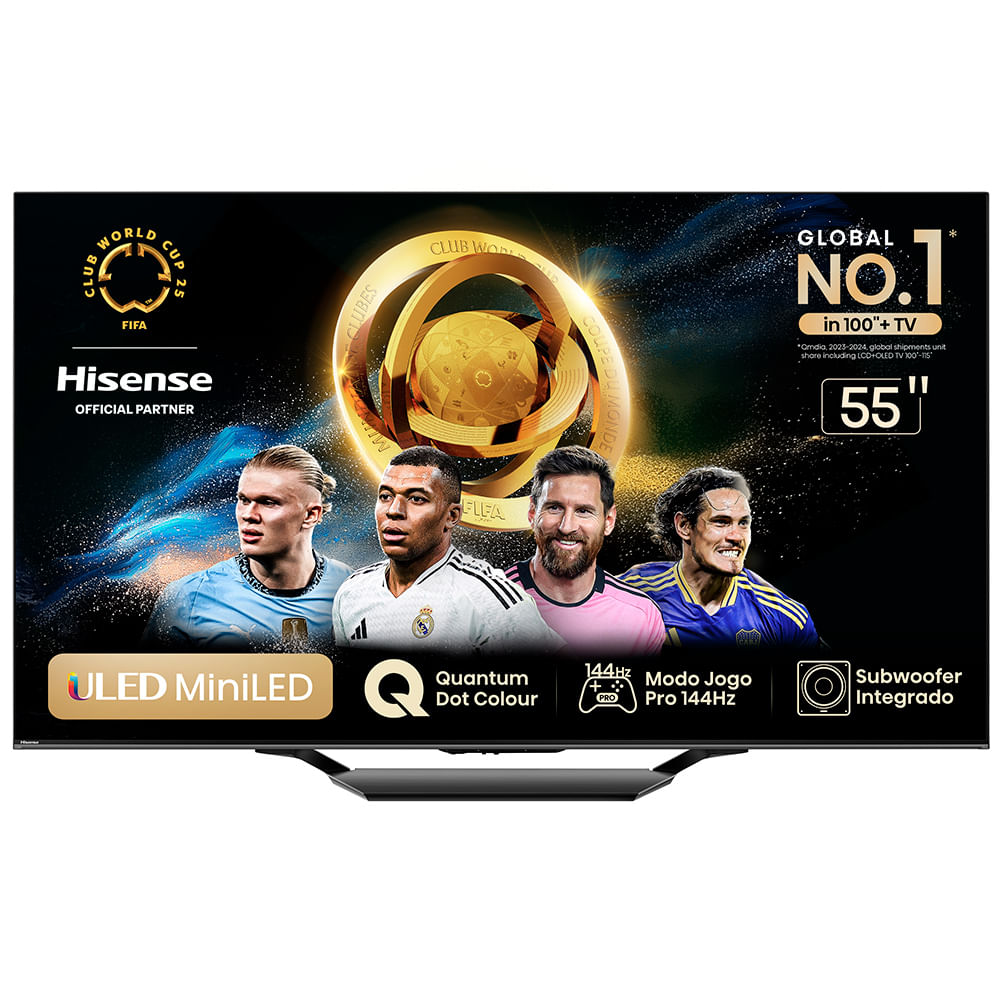 Smart TV Hisense Mini LED UHD 4K 55" Polegadas Frequência 144 Hz e Wi-Fi - 55U75LUA