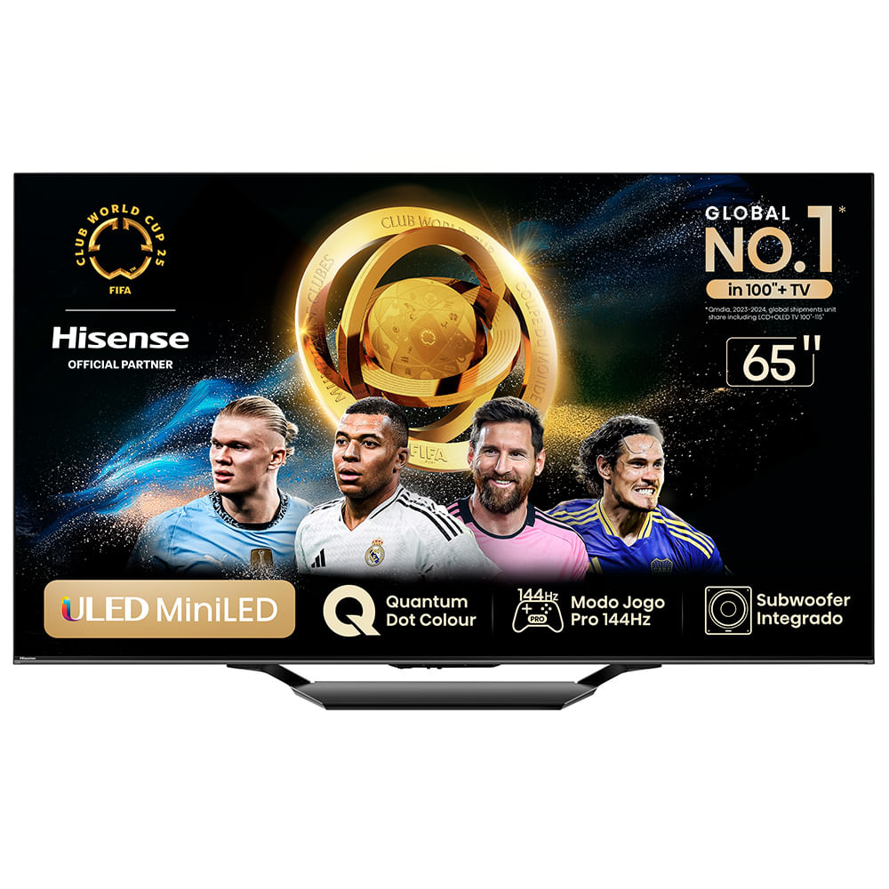 Smart TV Hisense  Mini LED UHD 4K 65" Polegadas Frequência 144 Hz e Wi-Fi - 65U75LUA