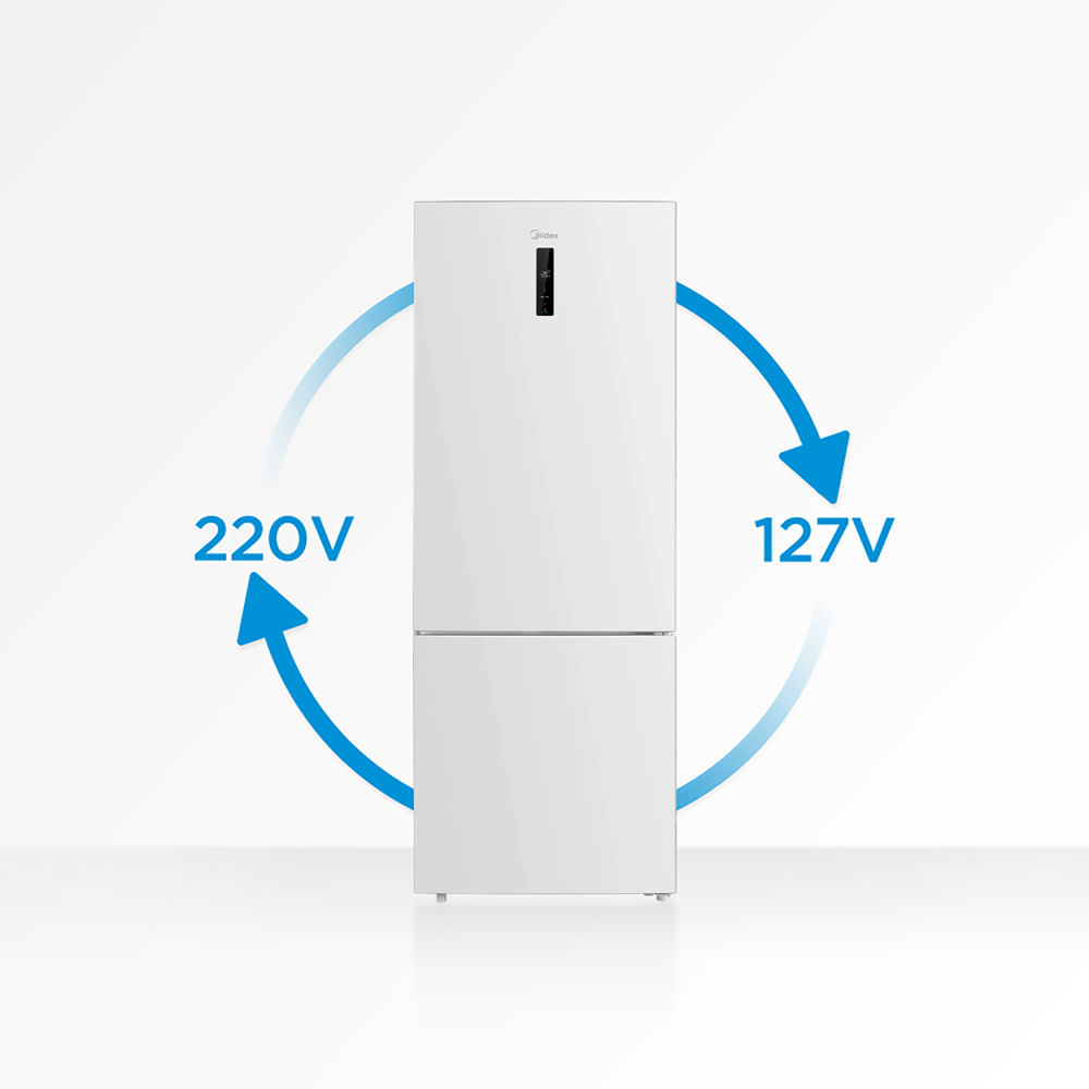 Refrigerador de 02 Portas Midea Inverse Frost Free com 416 Litros Inverter Branco Bivolt - MDRB593FGD013