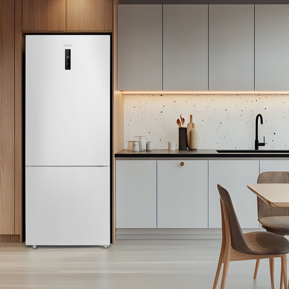 Refrigerador de 02 Portas Midea Inverse Frost Free com 416 Litros Inverter Branco Bivolt - MDRB593FGD013