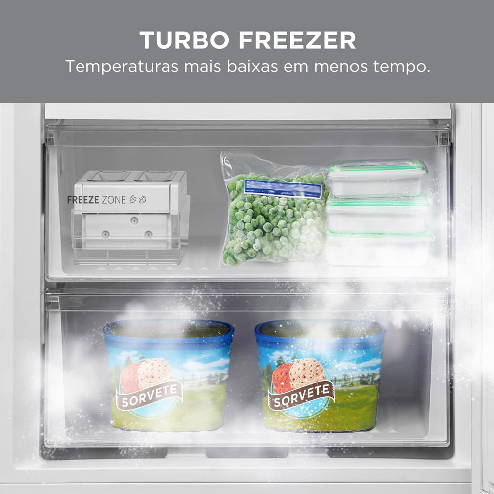 Refrigerador de 02 Portas Midea Inverse Frost Free com 416 Litros Inverter Branco Bivolt - MDRB593FGD013