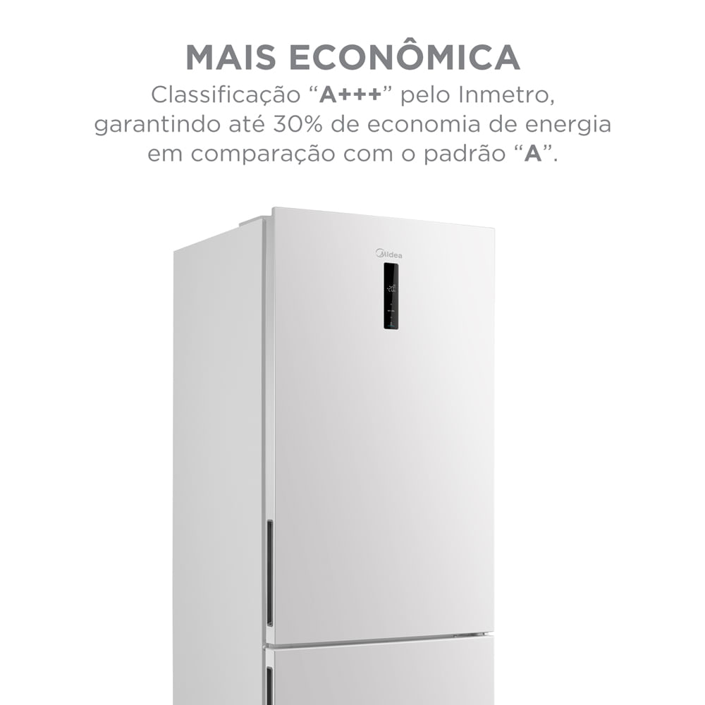 Refrigerador de 02 Portas Midea Inverse Frost Free com 416 Litros Inverter Branco Bivolt - MDRB593FGD013