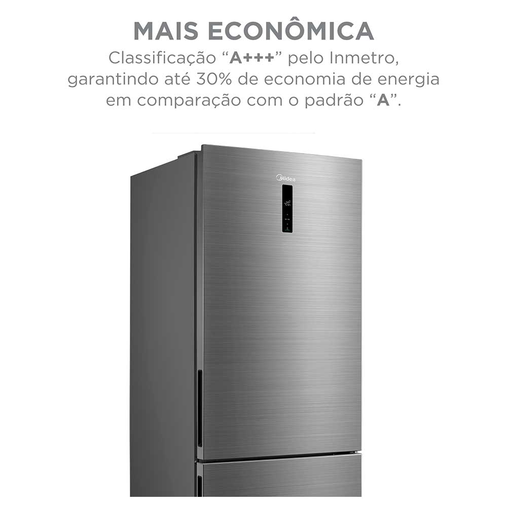 Refrigerador Inverse Midea de 02 Portas Frost Free com 416 Litros Inox Bivolt - MDRB593FGD463