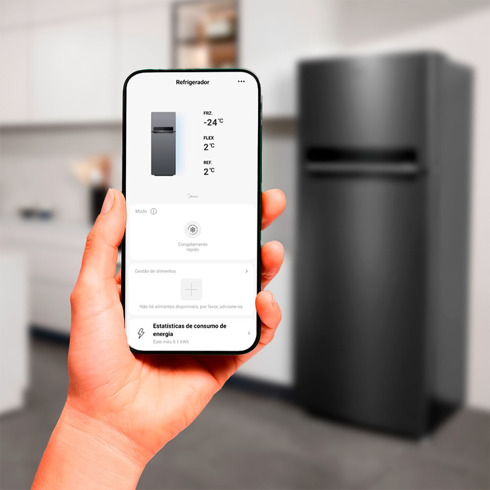 Refrigerador Duplex Flexi-Volt Smart Midea Inverter Frost Free com 491 Litros Preto Bivolt - MD-RT650EVDDX3