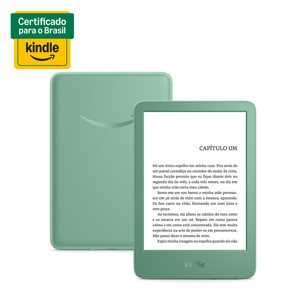 Kindle 16GB modelo2024, tela antirreflexo, troca de página rápida, luz ajustável e bateria longa duração, Cor Verde