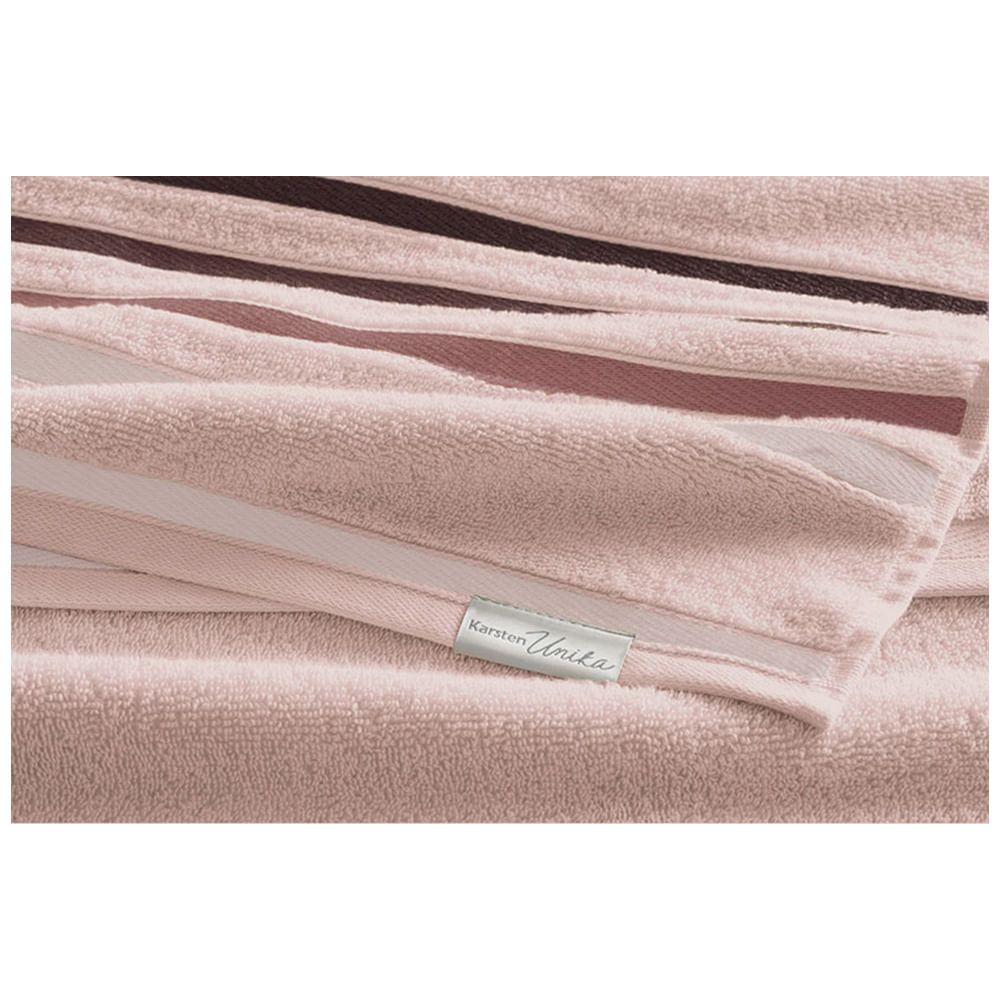 Jogo de Toalhas de Banho Gigante com 05 Peças Fio Penteado Lumina Rosé e Rosa - Karsten