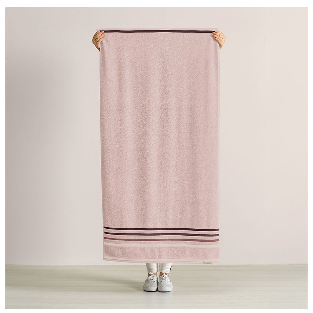 Jogo de Toalhas de Banho Gigante com 05 Peças Fio Penteado Lumina Rosé e Rosa - Karsten