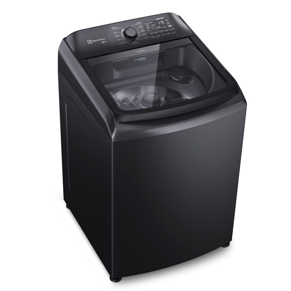 Máquina de lavar Electrolux 18kg Preta Expert Filtro Microplásticos, Jatos Poderosos e Pet Pro (LEB18) - 220V