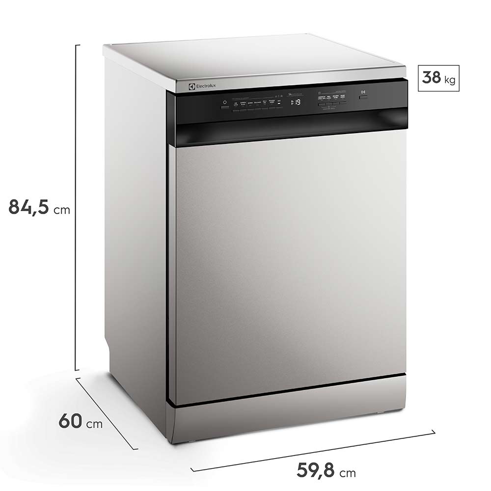 Lava-Louça Electrolux 14 Serviços Inox com Programa Lava e Seca 50' LS14E 220V