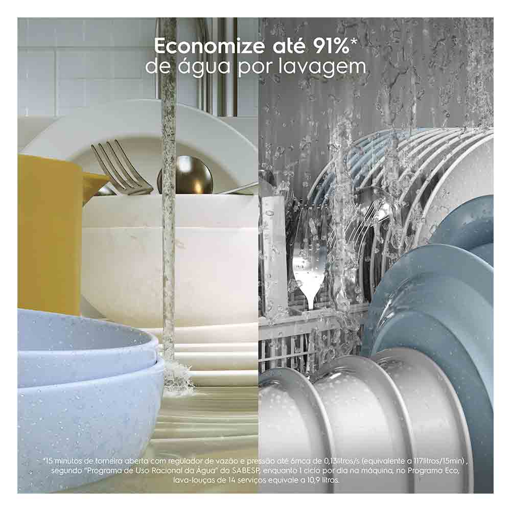 Lava-Louça Electrolux 14 Serviços Inox com Programa Lava e Seca 50' LS14E 220V