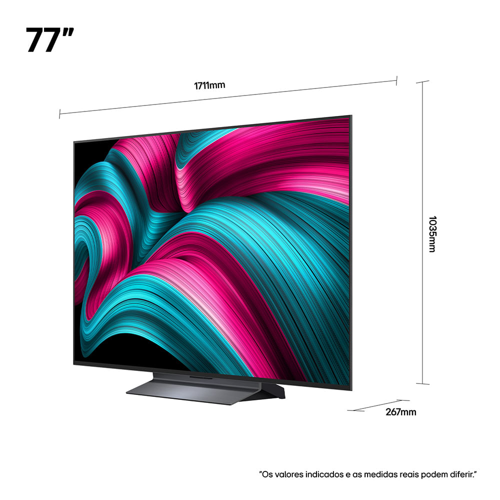 Smart TV 4K LG AI 77" Polegadas Processador a9 Gen8, WebOS 25 e Wi-Fi - OLED77C5PSA