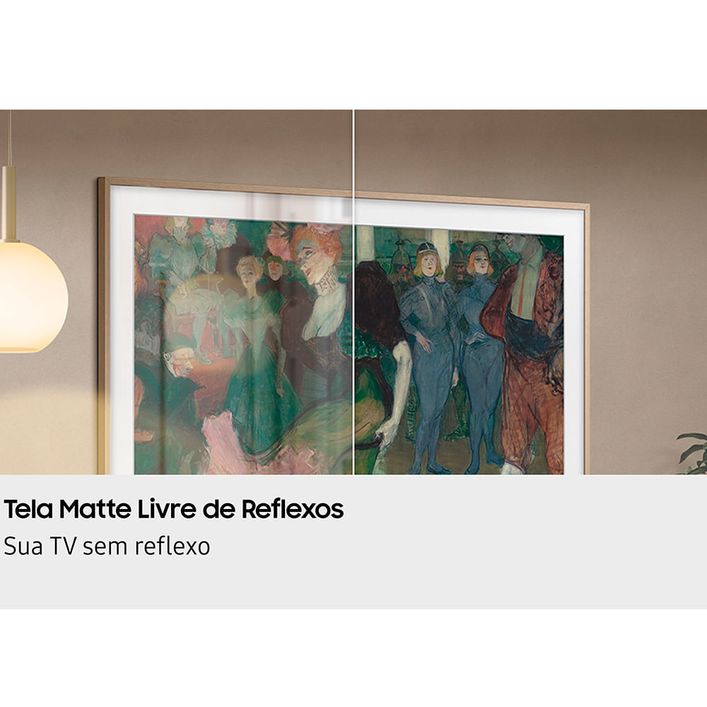 Smart TV Samsung Vision AI 55" Polegadas QLED 4K LS03F 2025, The Frame, Processador com AI e Alexa Integrada