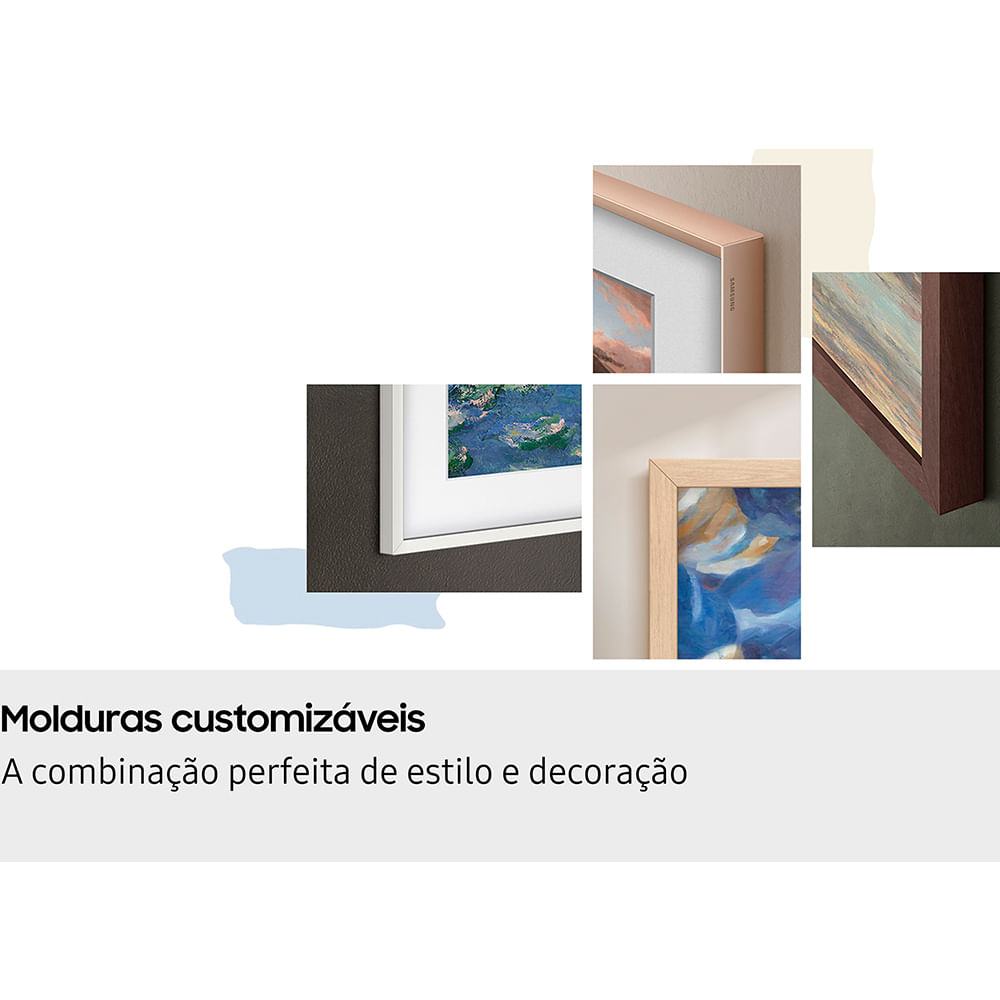 Smart TV Samsung Vision AI 55" Polegadas QLED 4K LS03F 2025, The Frame, Processador com AI e Alexa Integrada