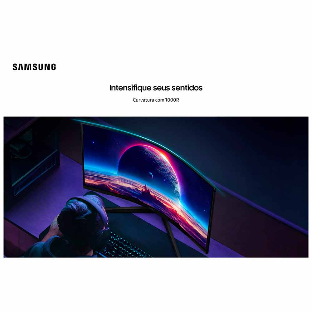 Monitor Gamer Samsung Odyssey G5, 27", QHD, 165Hz, 1ms, Freesync, HDMI, DP - LS27CG552ELMZD