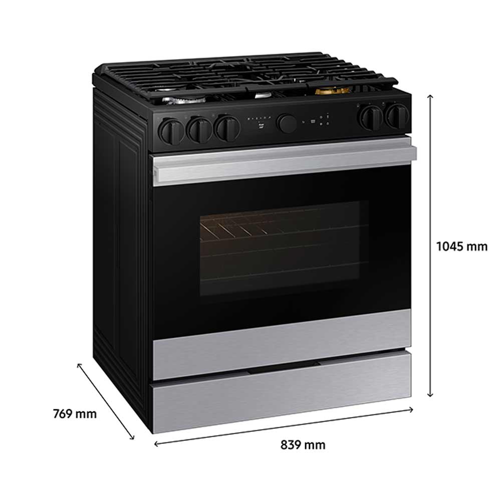 Fogão de Piso Samsung de 05 Bocas Serie 7 com Câmera e Air Fry Inox - NSG6DG87