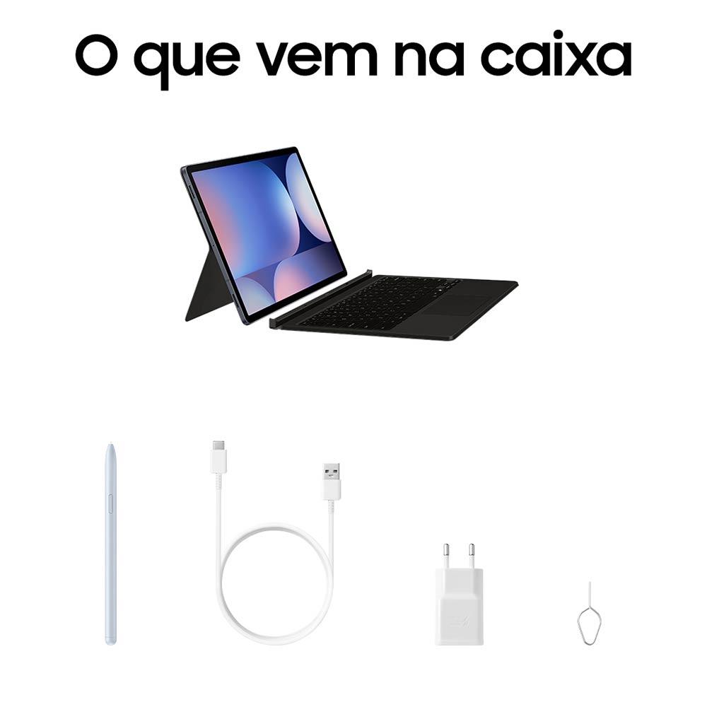 Tablet Samsung Galaxy Tab S10+ Cinza com 12,4", Wi-Fi, Android 14, Processador MediaTek Dimensity 9300 e 512GB