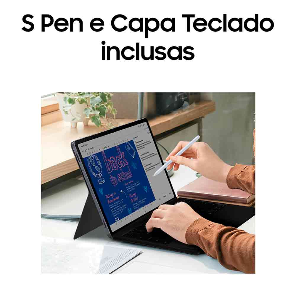 Tablet Samsung Galaxy Tab S10+ Cinza com 12,4", Wi-Fi, Android 14, Processador MediaTek Dimensity 9300 e 512GB