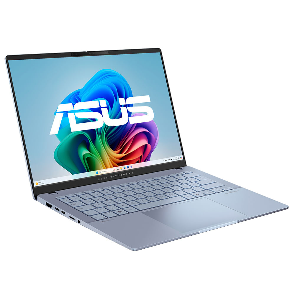 Notebook Asus VivoBook S 14, Core Ultra7 258V, 32GB, 1TB GB SSD, Tela de 14" OLED, Mist Blue - S5406SA-PP097W