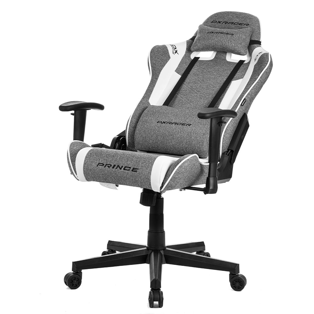 Cadeira Gamer Prince DXRacer Giratória e Tecido Hidro Repelente Cinza e Preta - LPF132GRAY