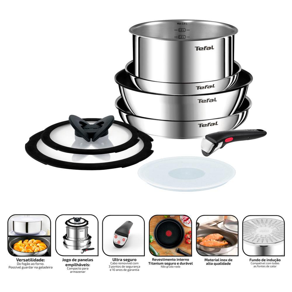 Jogo de Panelas Tefal Ingenio 4 Peças com Cabo Removível