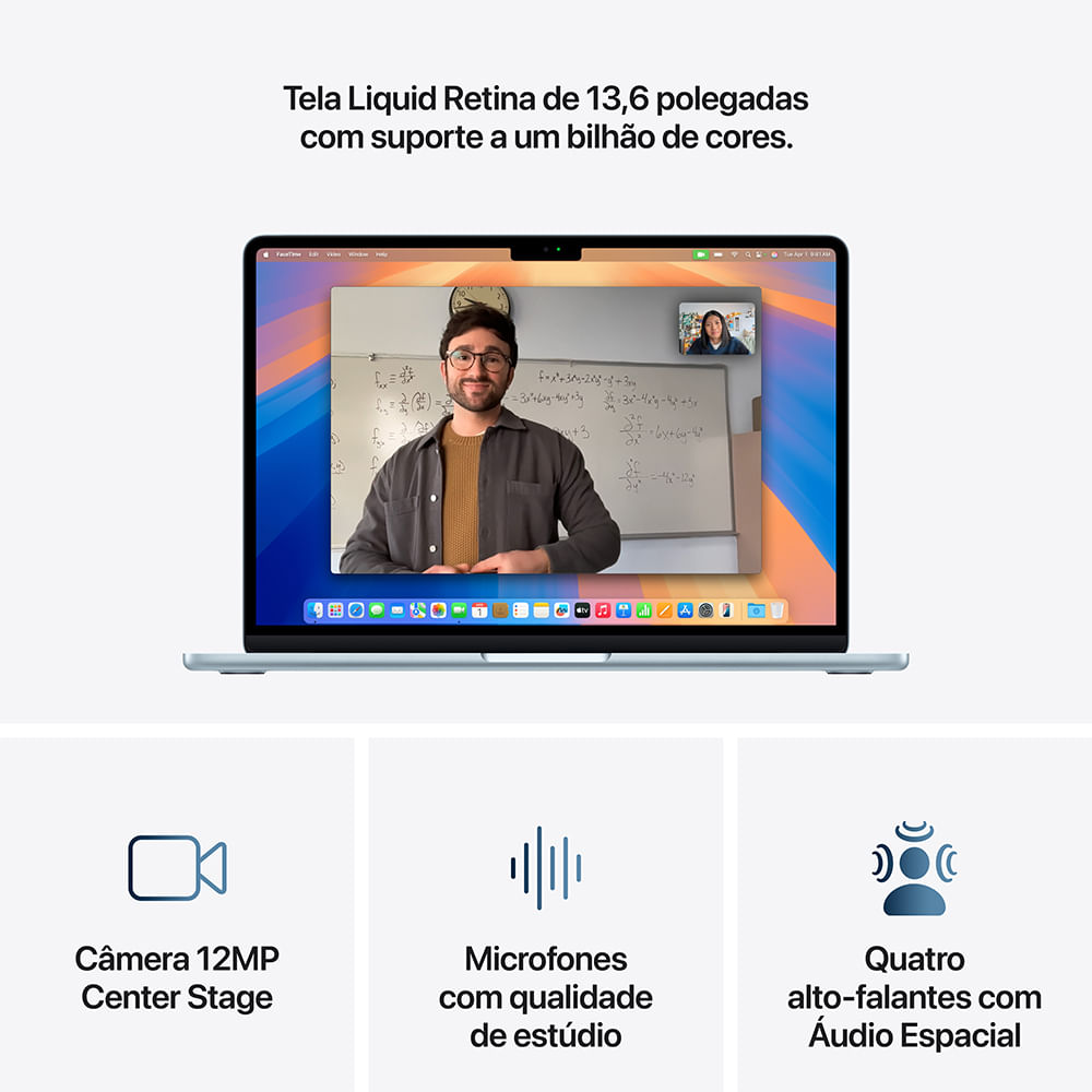 MacBook Air 15" Apple M4 (16GB RAM 256GB SSD) - Azul-céu