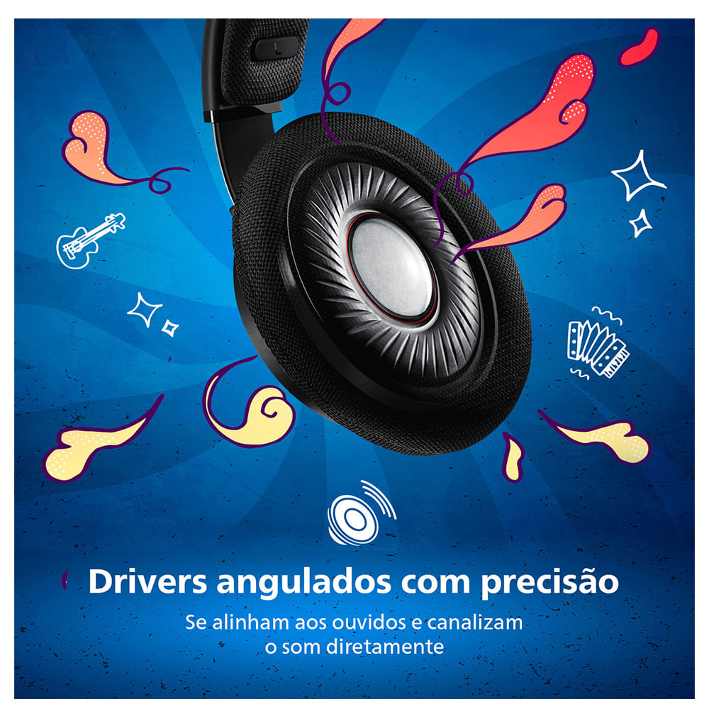Fone de Ouvido com Fio Philips com alta definição em som Hi-FI estéreo e cabo com 3 metros SHP9500/00