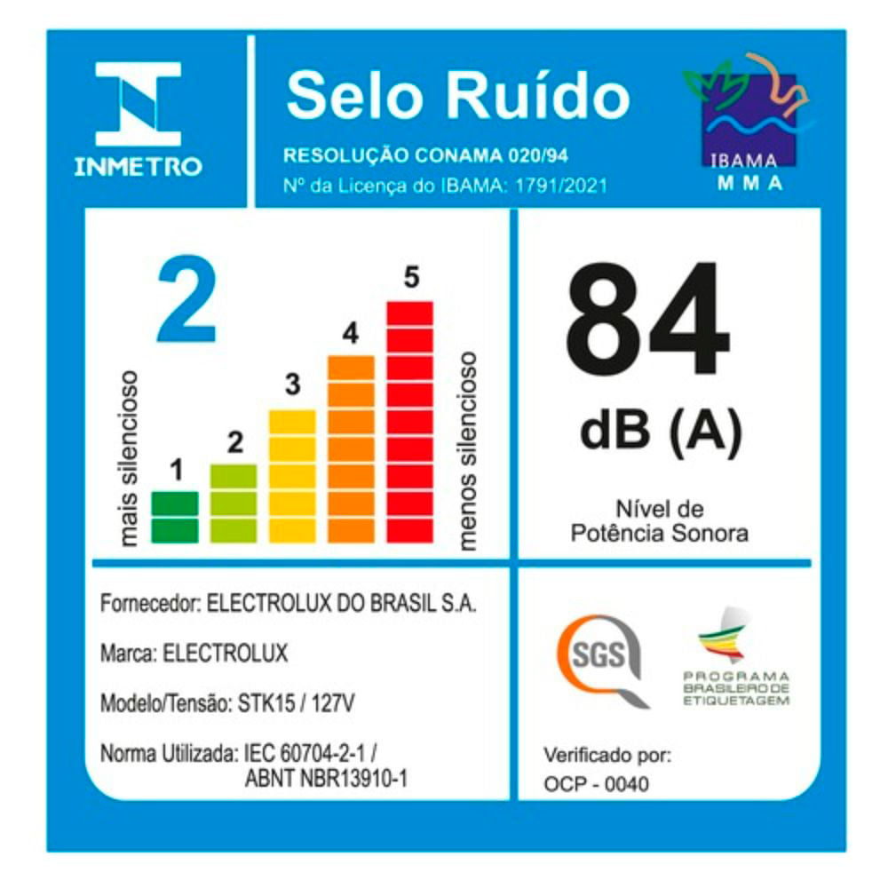 Aspirador de Pó Electrolux 2 em 1 com Capacidade de 1,6 Litros com Coletor de Filtro - STK15