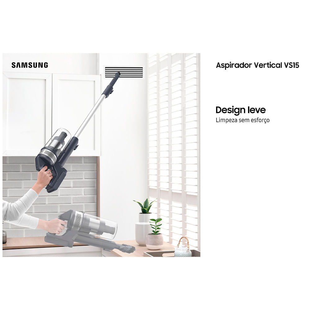 Aspirador de Pó Samsung Vertical sem fio Jet 65 Pet com Design Leve e Motor Digital Inverter
