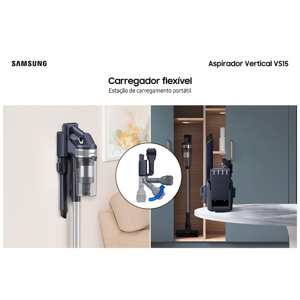 Aspirador de Pó Samsung Vertical sem fio Jet 65 Pet com Design Leve e Motor Digital Inverter
