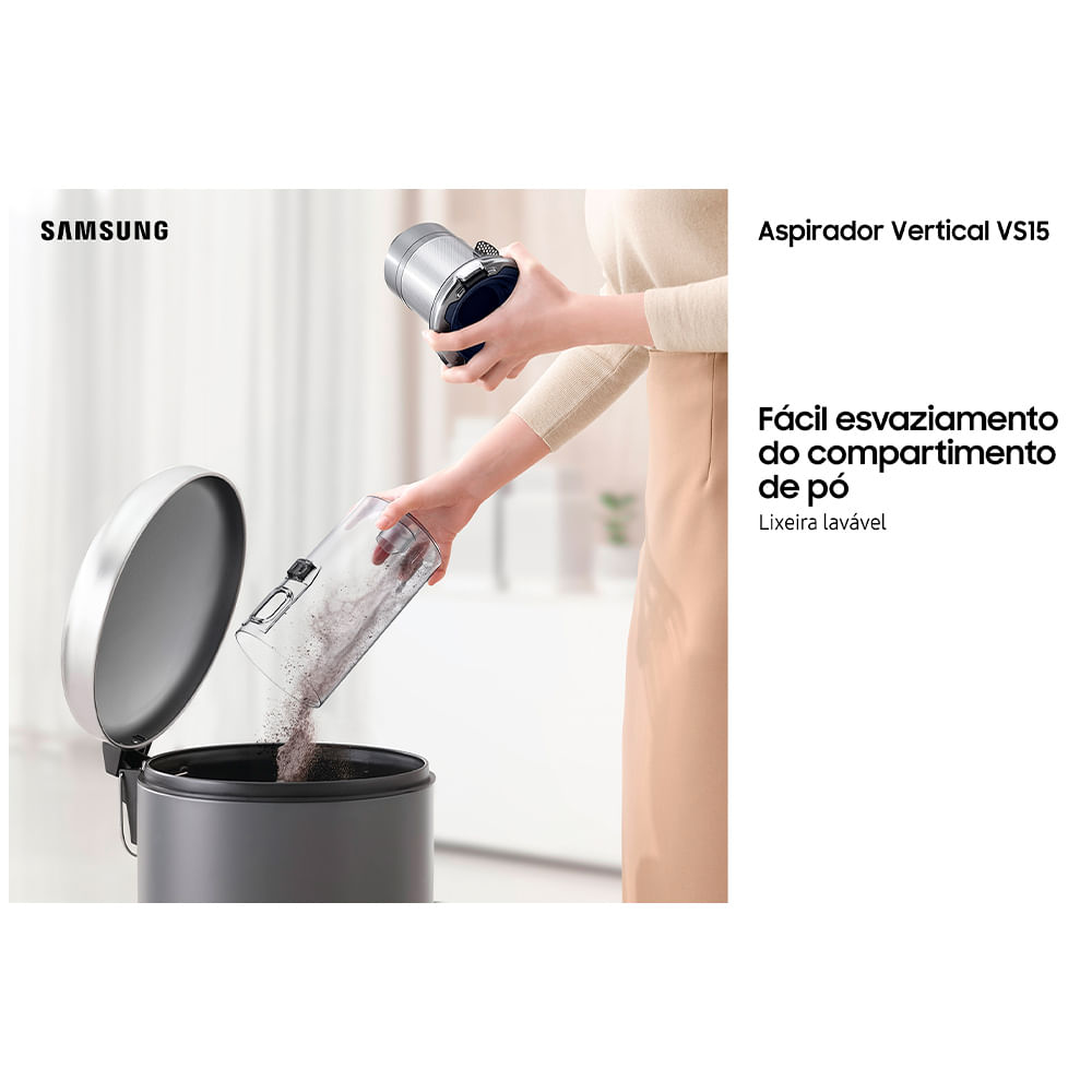 Aspirador de Pó Samsung Vertical sem fio Jet 65 Pet com Design Leve e Motor Digital Inverter