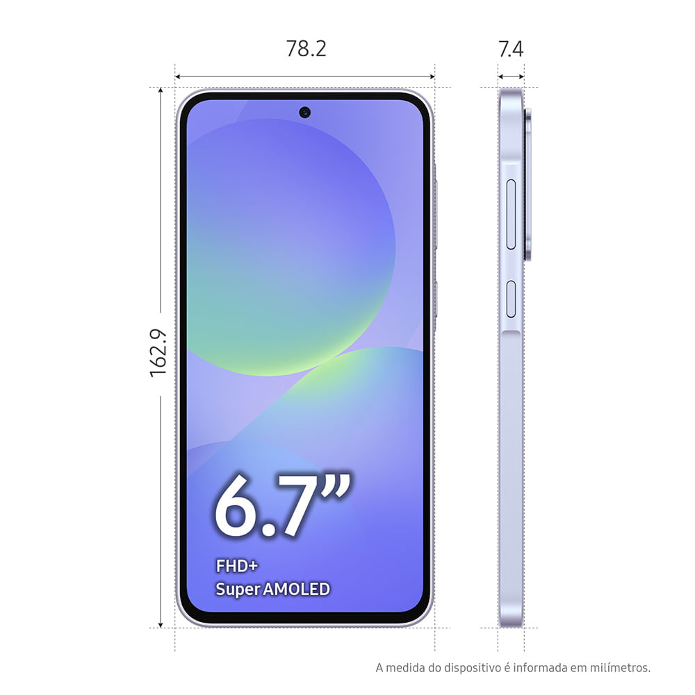 Celular Samsung Galaxy A36 5G 256GB, 8GB RAM, Câmera 50MP, IP67, Super AMOLED 6.7", Recursos AI Violeta