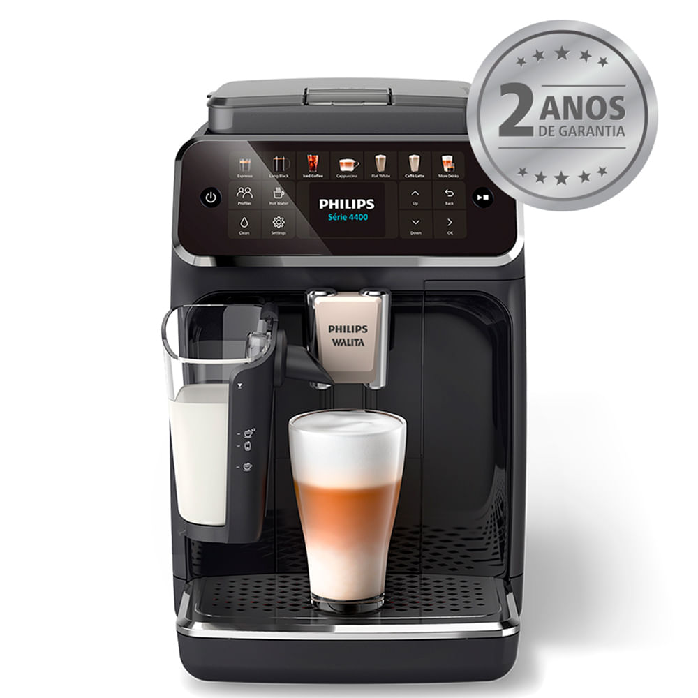 Cafeteira Espresso Superautomática LatteGo Série 4400 Philips Walita Preta com 12 Tipos de Bebidas - EP4441