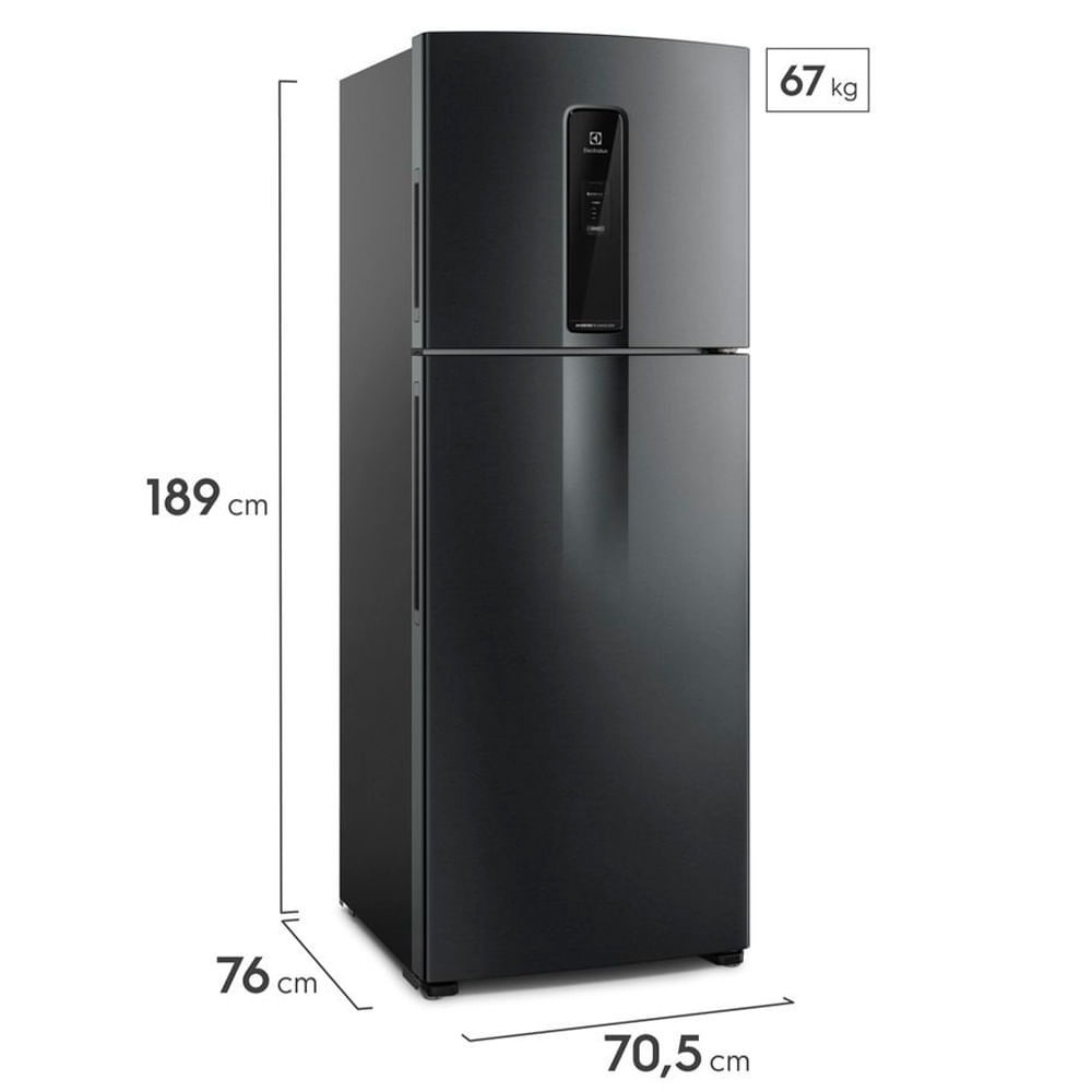 Refrigerador de 02 Portas Electrolux Frost Free com 480 Litros Efficient com AutoSense Inverter Black Inox Look - IT70B