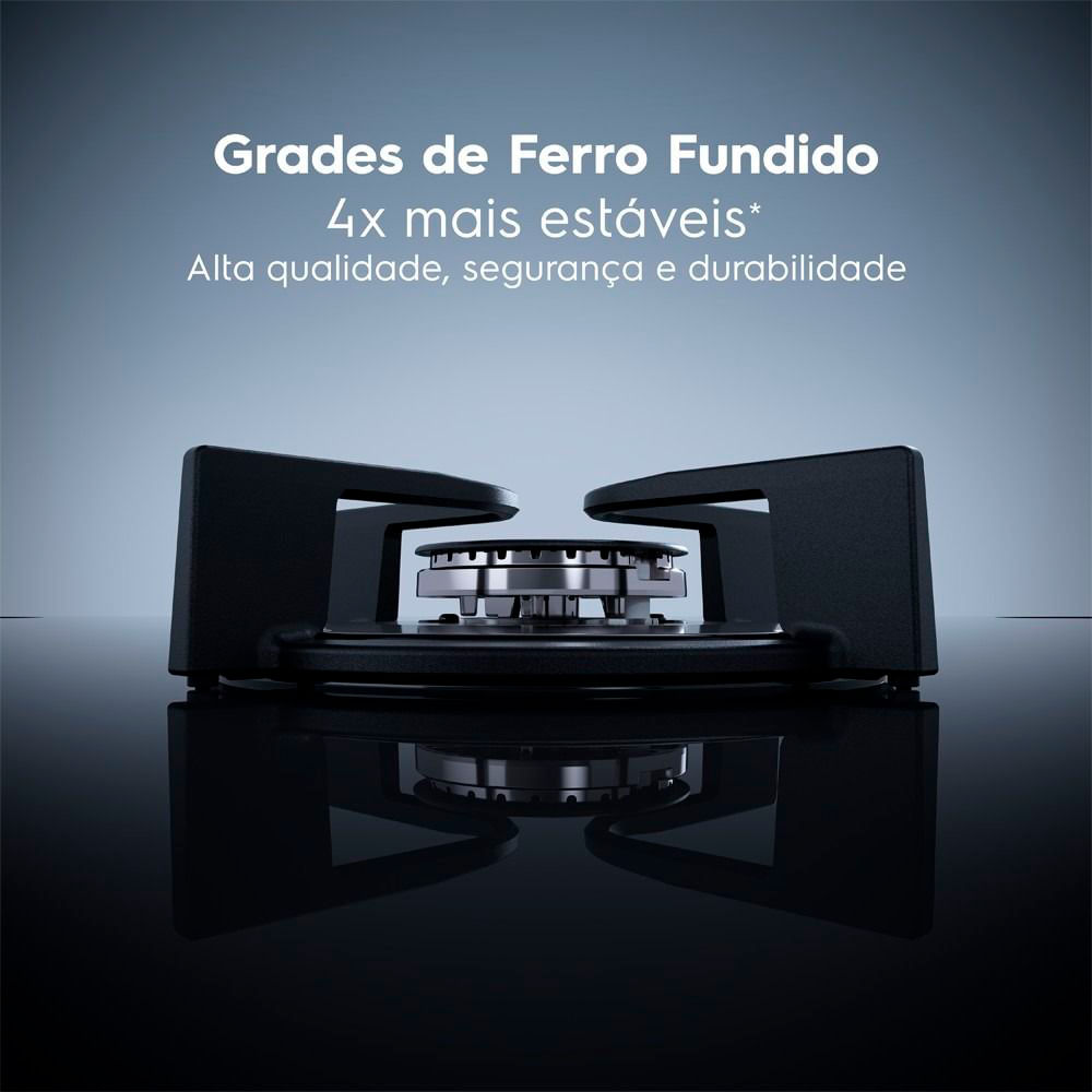Cooktop a Gás Electrolux Home Pro em Vidro com 05 Bocas Preto - KE5HP