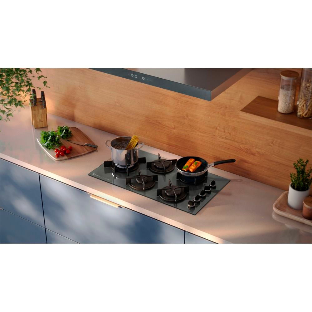 Cooktop a Gás Electrolux Home Pro em Vidro com 05 Bocas Preto - KE5HP