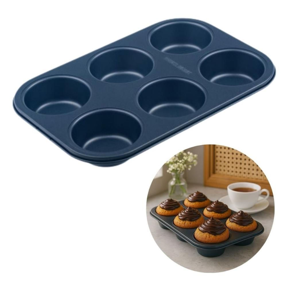 Forma Antiaderente para Muffins Cupcake Bolo 6 Cavidades