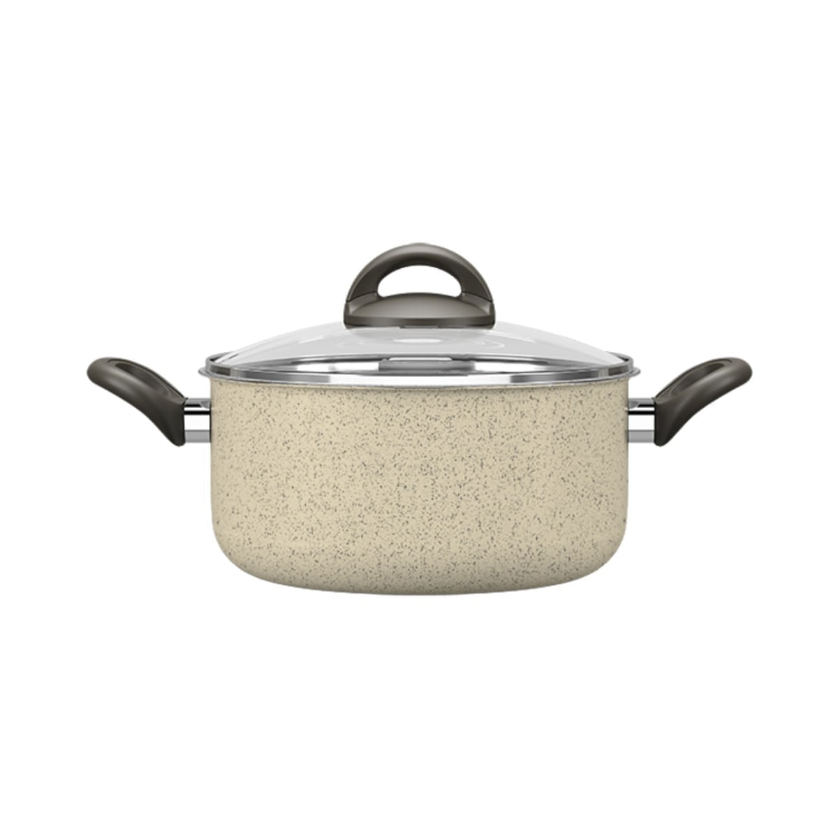 Caçarola com Tampa Brinox Antiaderente 20 cm 2,65 L Antiaderente Mineral Resist Ceramic Life Vanilla Creme