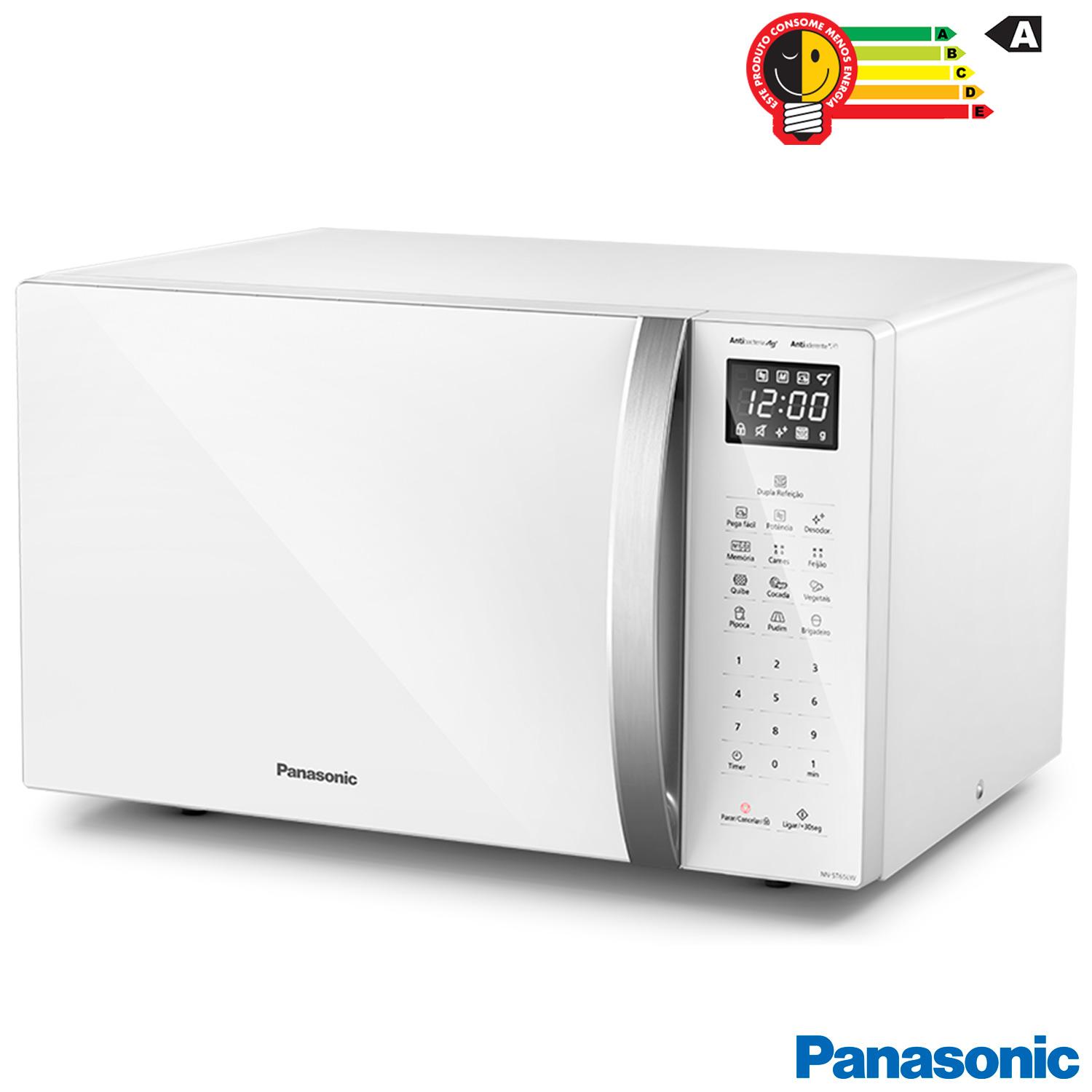 Micro-ondas de Mesa Panasonic com 34 Litros de Capacidade Branco - NN-ST65LWRUN