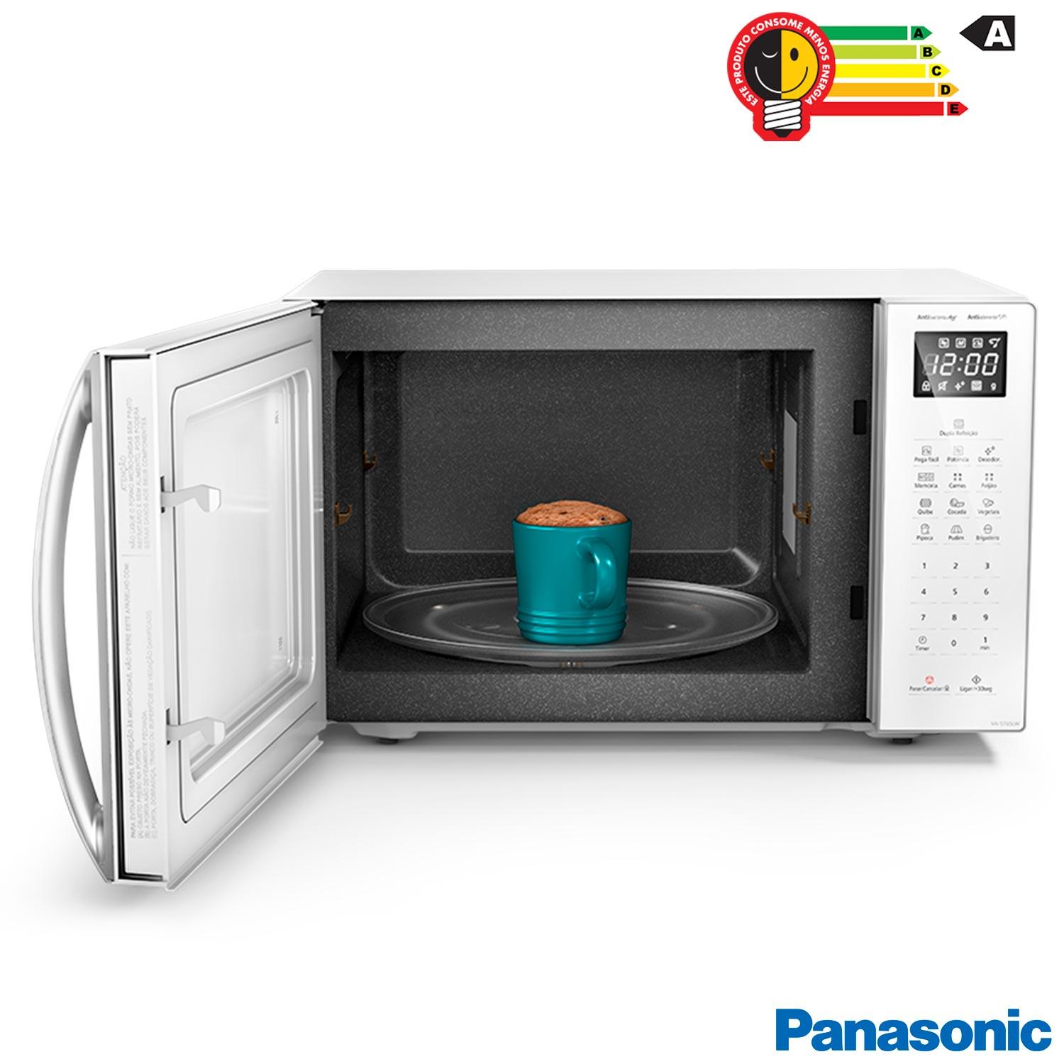 Micro-ondas de Mesa Panasonic com 34 Litros de Capacidade Branco - NN-ST65LWRUN