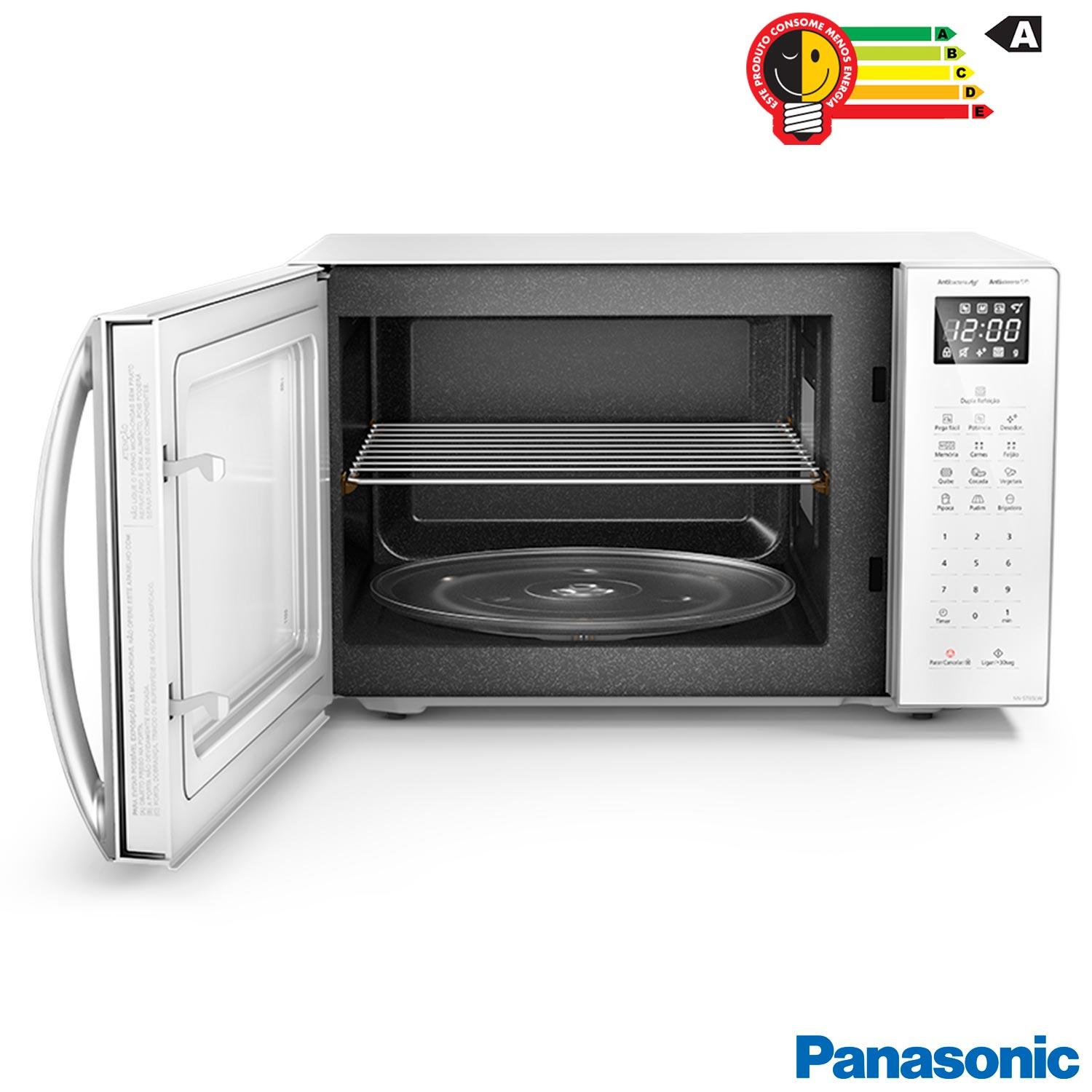 Micro-ondas de Mesa Panasonic com 34 Litros de Capacidade Branco - NN-ST65LWRUN