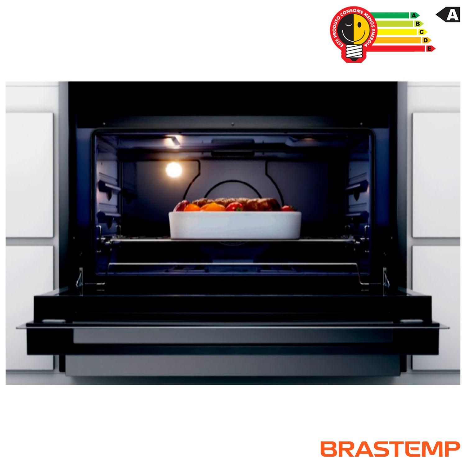 Fogão Brastemp 5 Bocas de Embutir Inox com Mesa de Vidro e Touch Timer com Autodesligamento - BYS5VCR