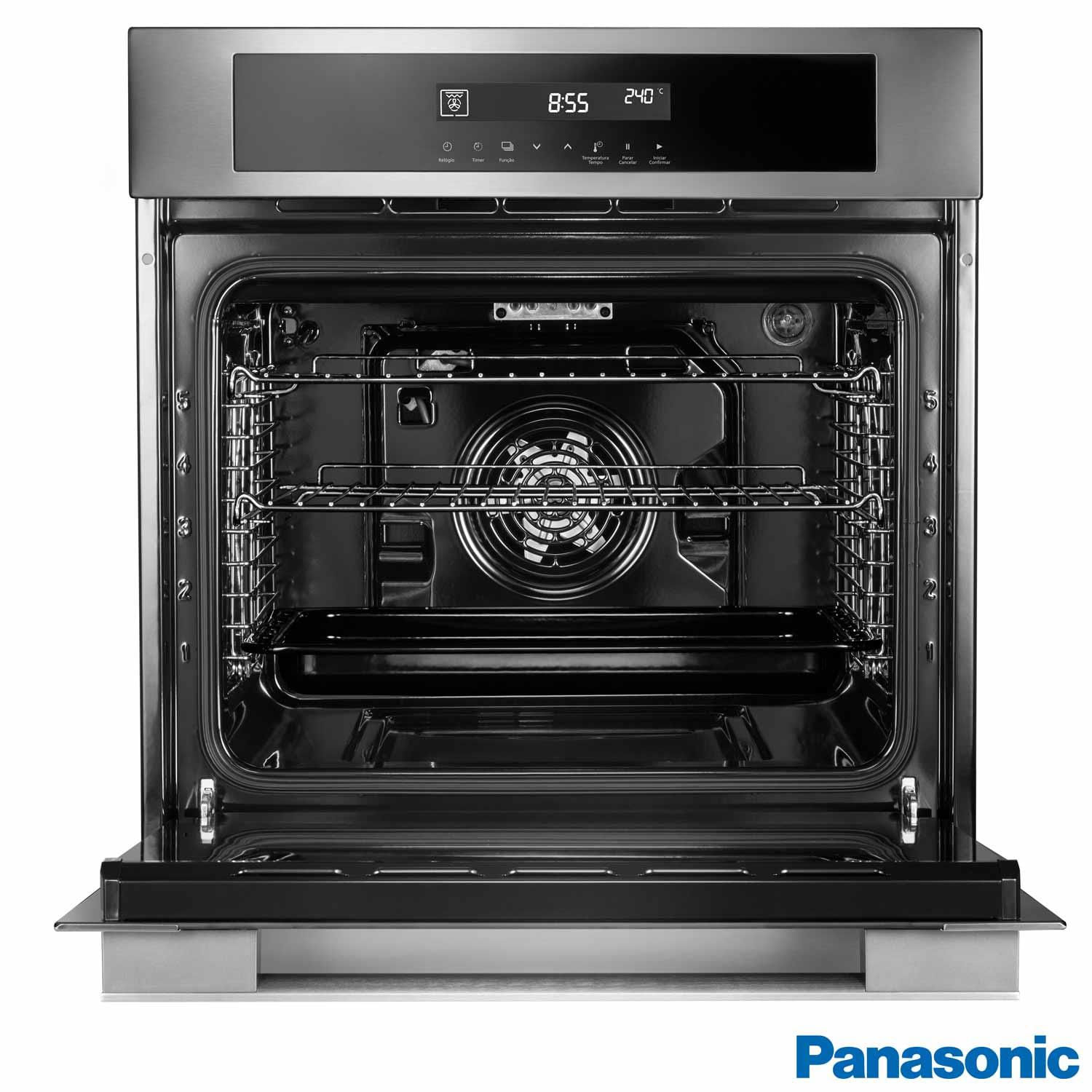 Forno Elétrico de Embutir Panasonic com 80 Litros de Capacidade, Grill e Painel Easy touch Aço - HL-CX668SRPK
